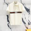 69313061908475d562cd97b2 GUCCI Lapel Polo Shirt with Red and Green Logo Belt Design