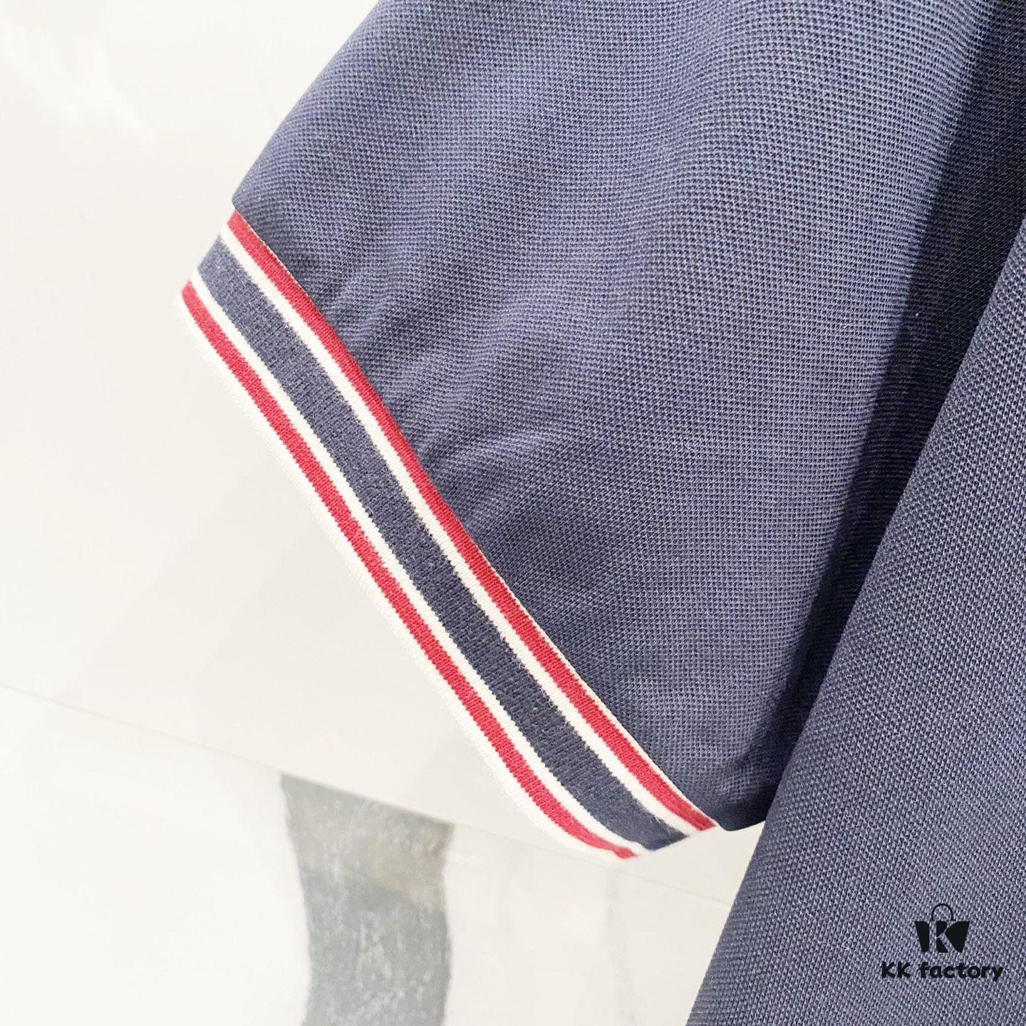 69313109908475d562cd97d5 GUCCI Men's Polo Shirt with Lapel, Embroidered Logo, Color-Block Striped Pocket Design