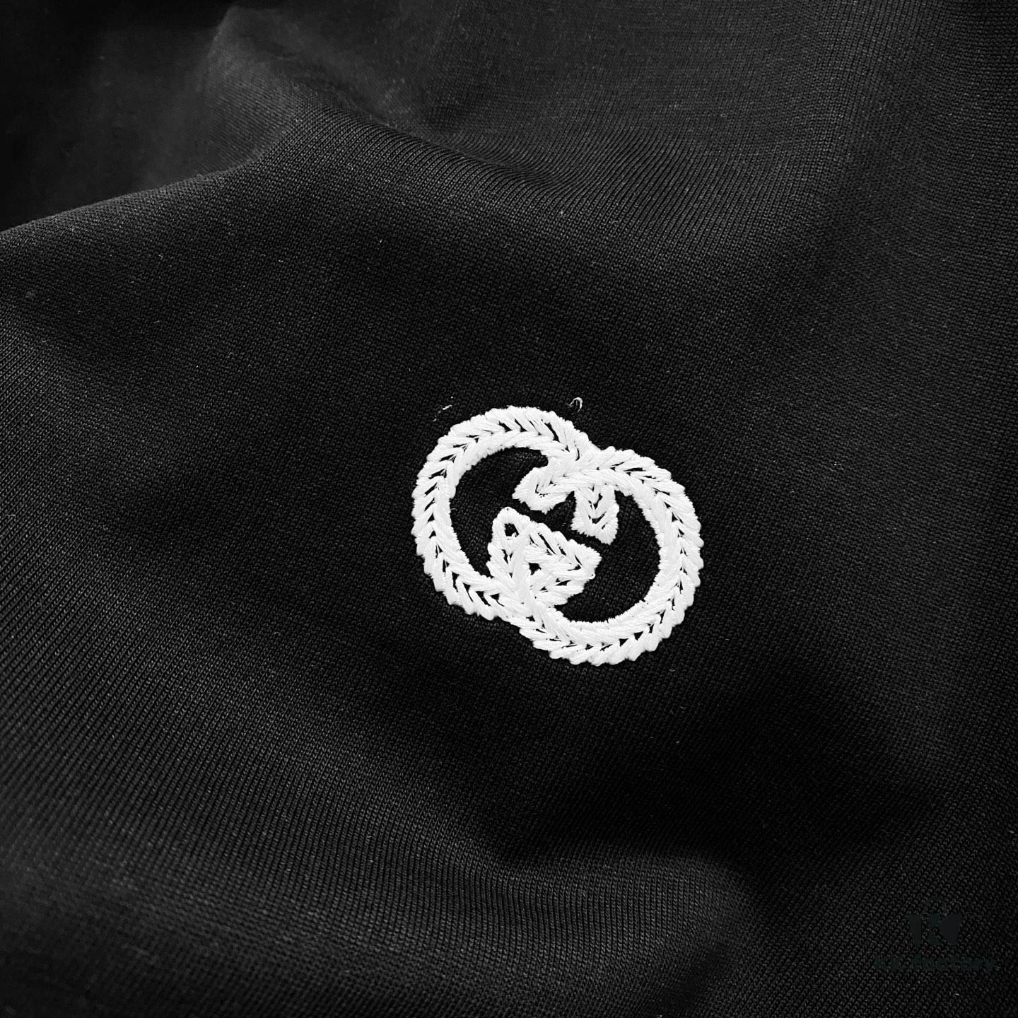 GUCCI Crew Neck Short Sleeve T-Shirt 320g with Embroidered Double G Logo