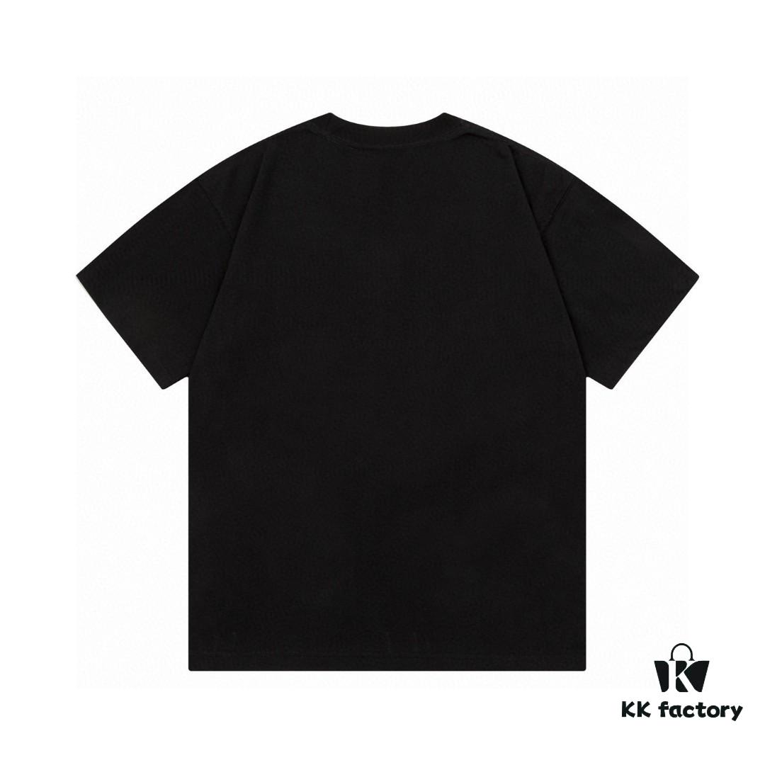 2025 Summer New Arrival Gucci Classic Double G Logo Print 300g Combed Cotton Crew Neck Short Sleeve T-Shirt Unisex