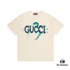 693133c9908475d562cd986d 2025 Summer New Gucci Snake Year Limited Edition Double G Parody Letter Logo Print 300g Combed Cotton Crew Neck Short Sleeve T-Shirt Unisex