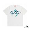693133cb908475d562cd986e 2025 Summer New Gucci Snake Year Limited Edition Double G Parody Letter Logo Print 300g Combed Cotton Round Neck Short Sleeve T-Shirt Unisex