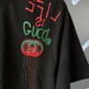 GUCCI 2025 Spring/Summer New Arrival Unisex T-Shirt with Red-Green Embroidered Logo and Print