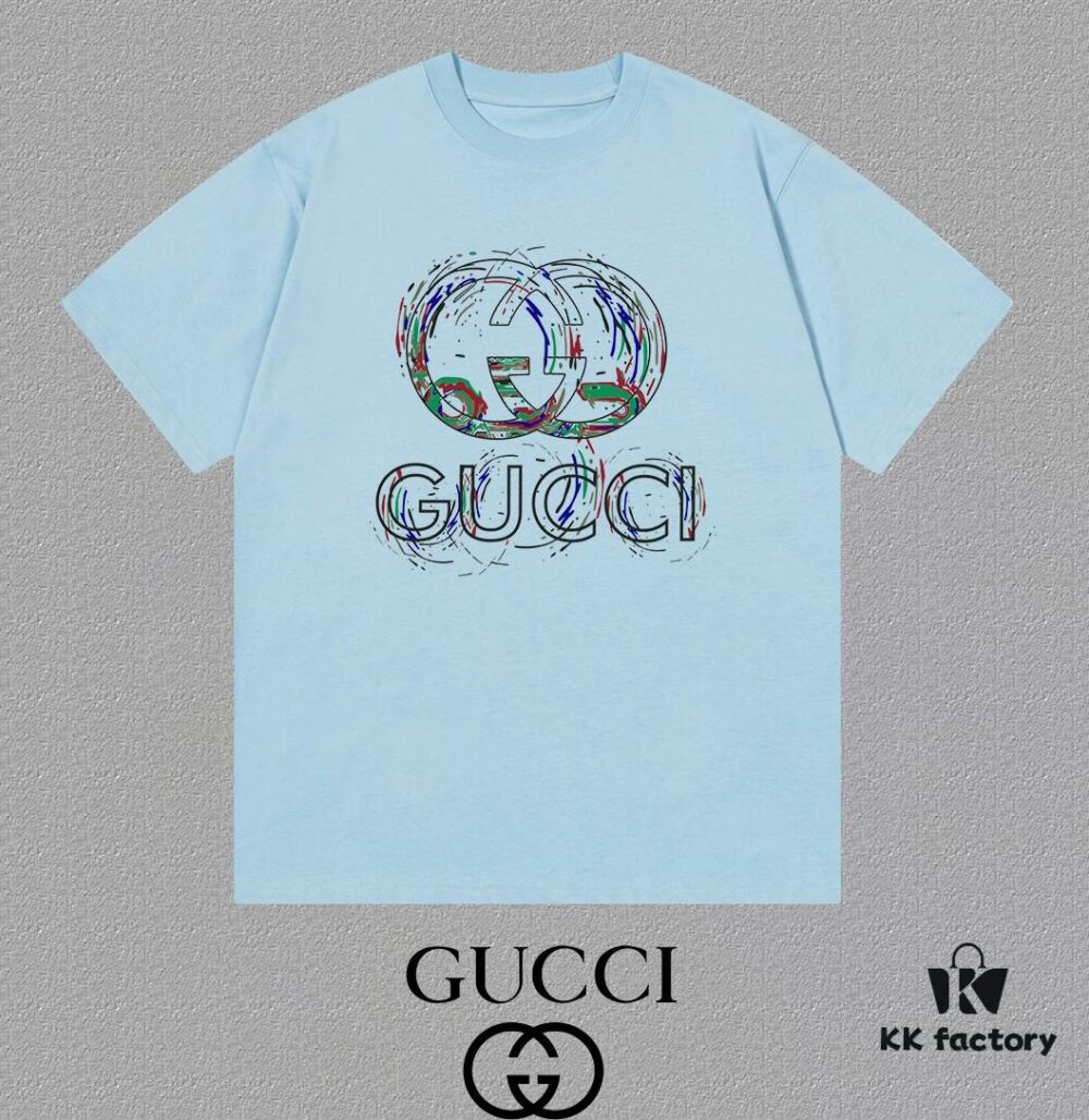 693134f0908475d562cd98bf GUCCI 25SS Master-Designed New Arrival Printed Crew Neck Short Sleeve T-Shirt, 300g