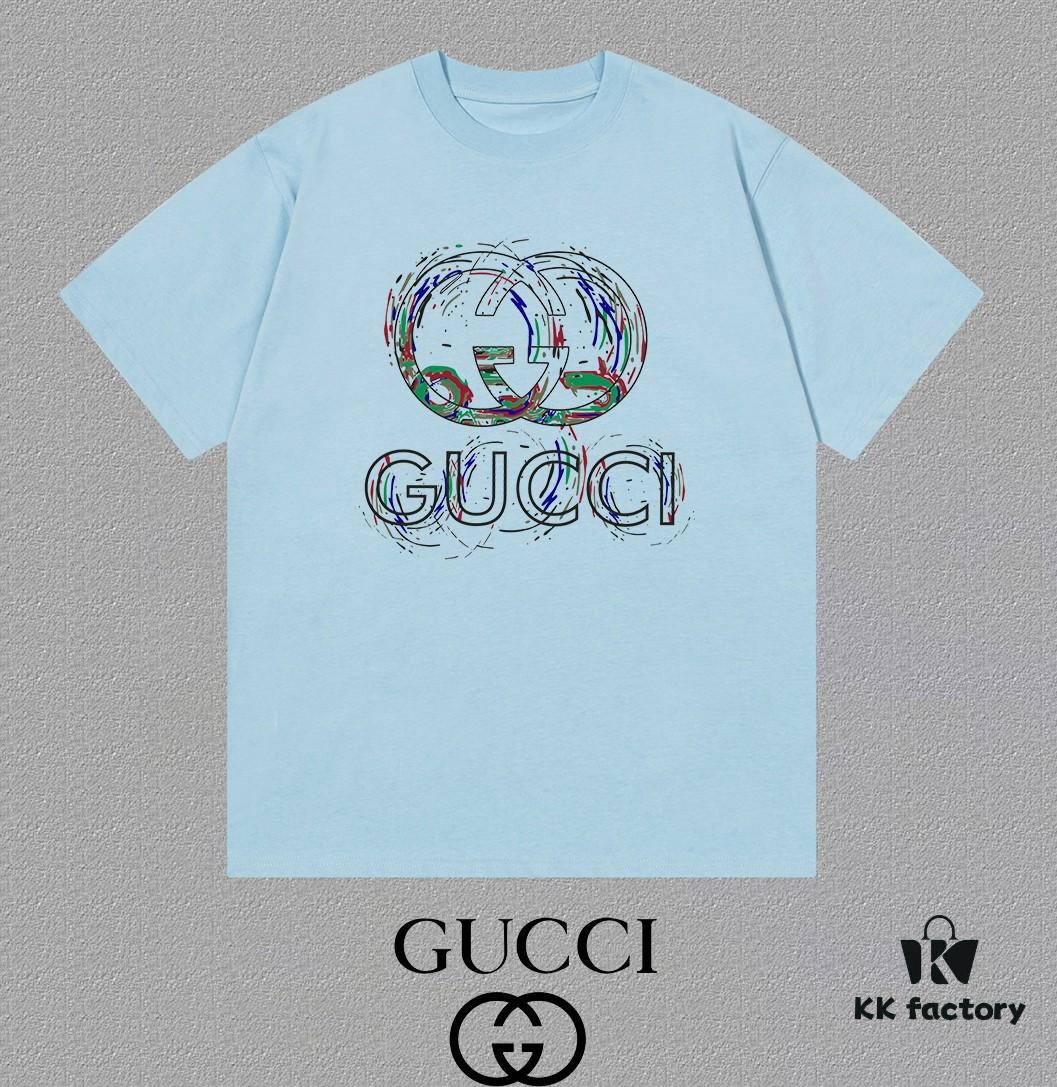 693134f0908475d562cd98bf GUCCI 25SS Master-Designed New Arrival Printed Crew Neck Short Sleeve T-Shirt, 300g