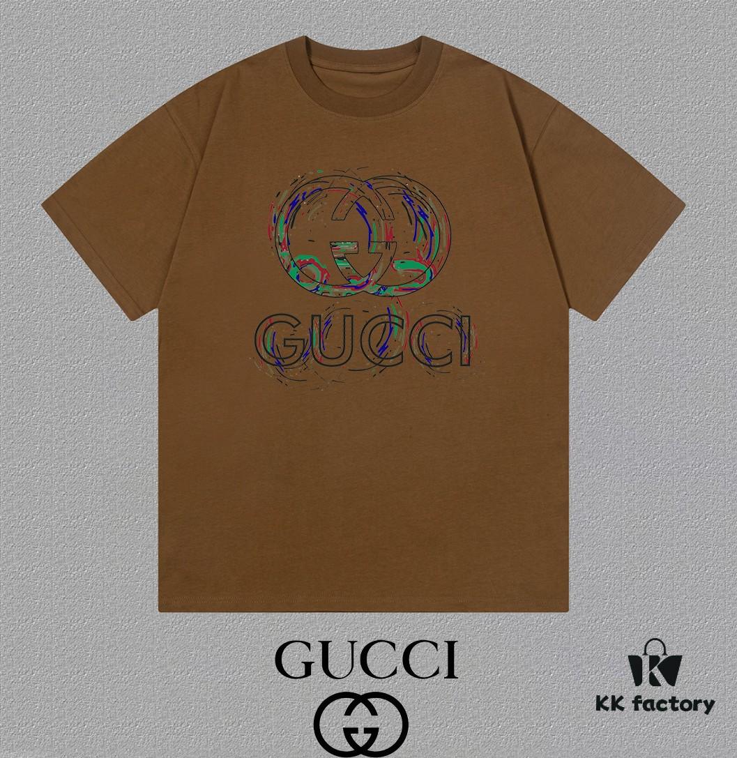69313504908475d562cd98c6 GUCCI 25SS Master-Designed New Arrival Printed Round-Neck Short-Sleeve T-Shirt, 300g