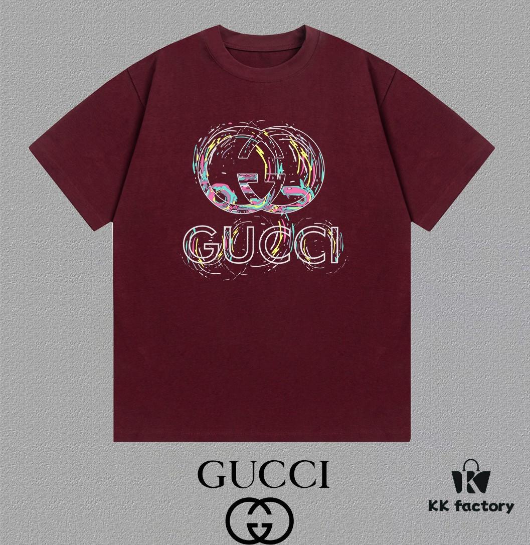 6931354a908475d562cd98d8 GUCCI 25SS Master-Designed New Arrival Printed Round-Neck Short-Sleeve T-Shirt 300g