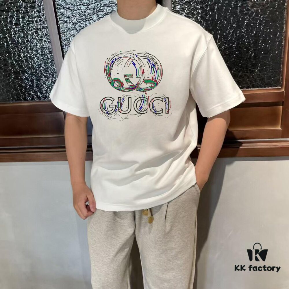 69313582908475d562cd98e7 GUCCI Gucci 25SS Master-Designed New Arrival Printed Round-Neck Short-Sleeve T-Shirt 300g