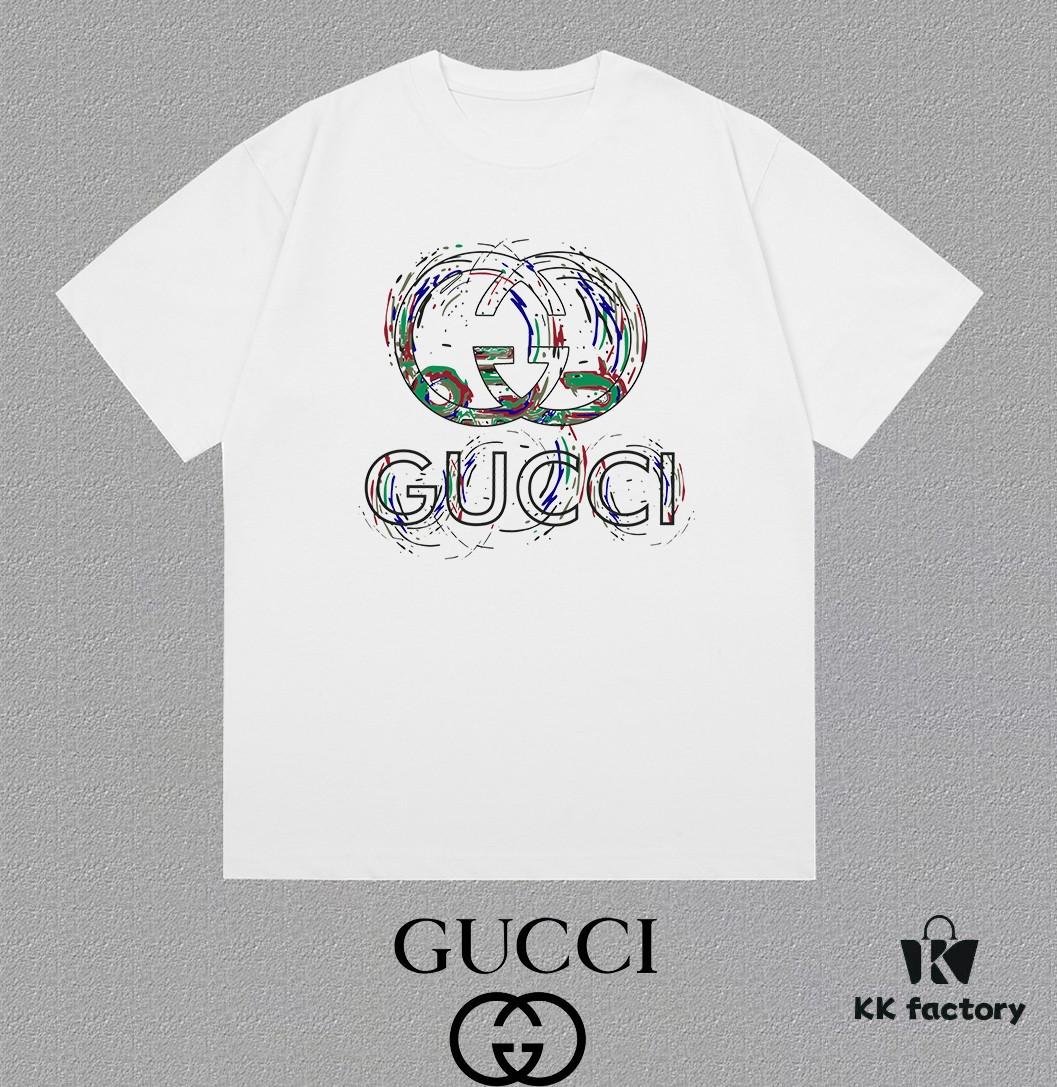 GUCCI Gucci 25SS Master-Designed New Arrival Printed Round-Neck Short-Sleeve T-Shirt 300g