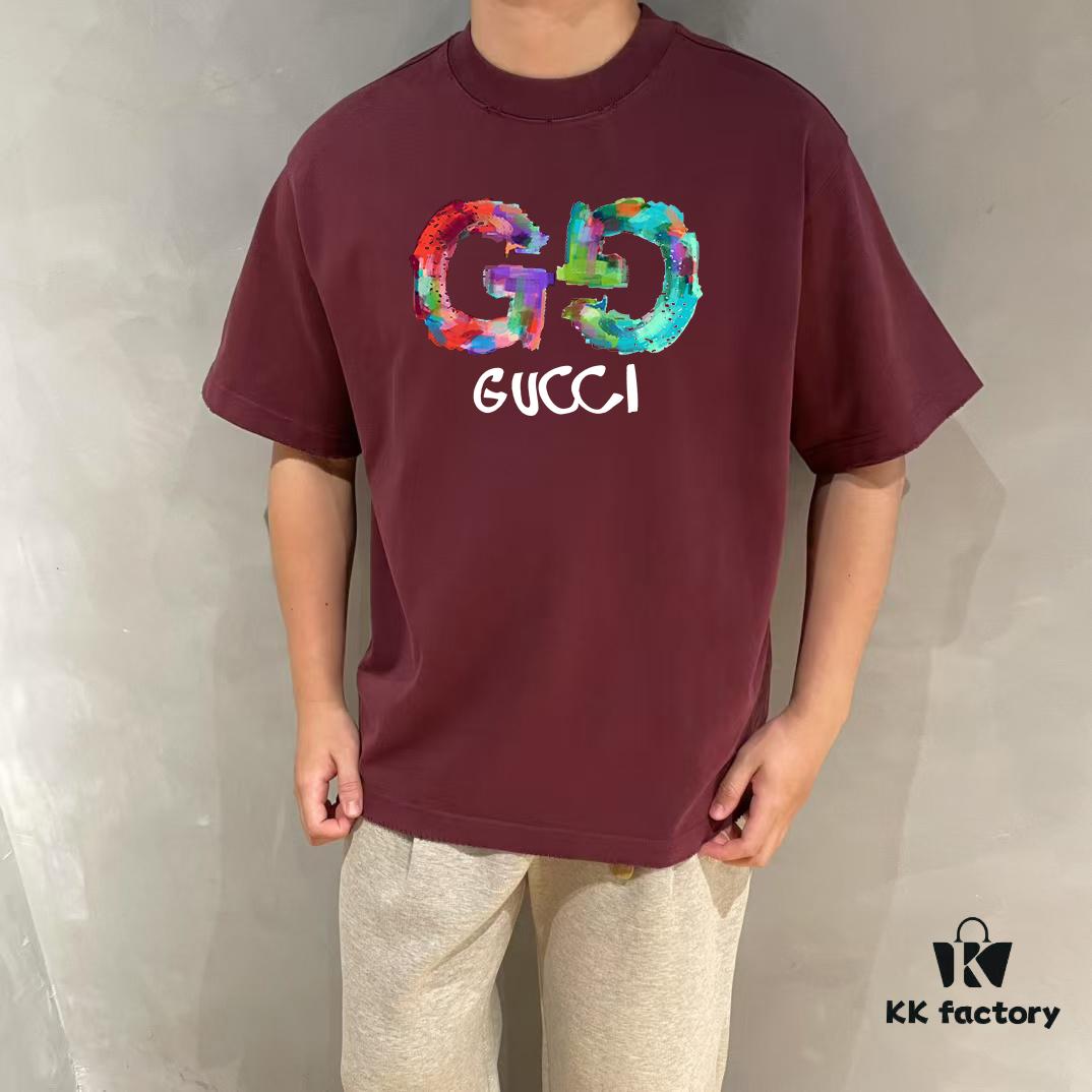 693135d3908475d562cd98fd GUCCI 25SS Master-Designed New Arrival Printed Round-Neck Short-Sleeve T-Shirt 300g