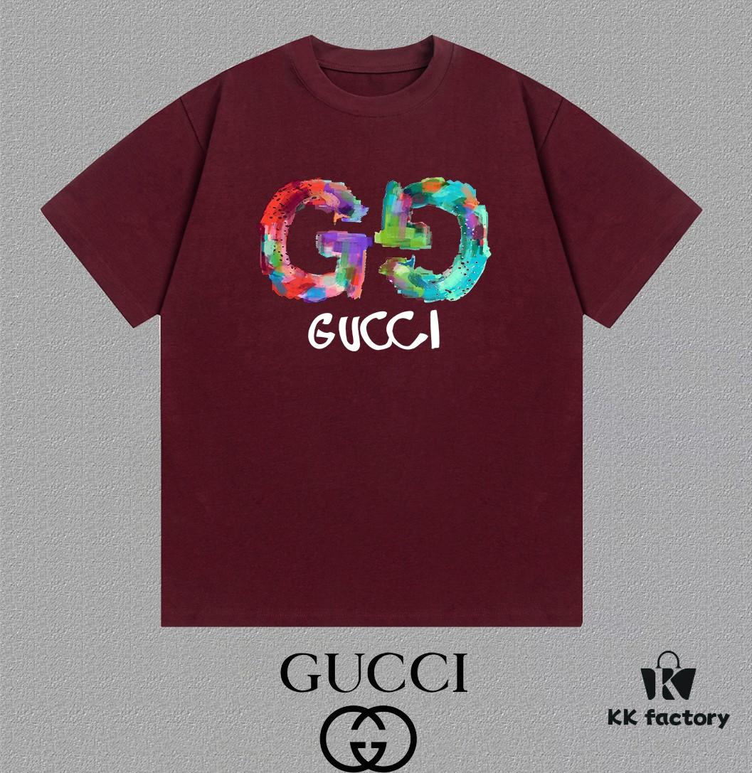 693135e3908475d562cd9900 GUCCI 25SS Master-Designed New Arrival Printed Round-Neck Short-Sleeve T-Shirt 300g