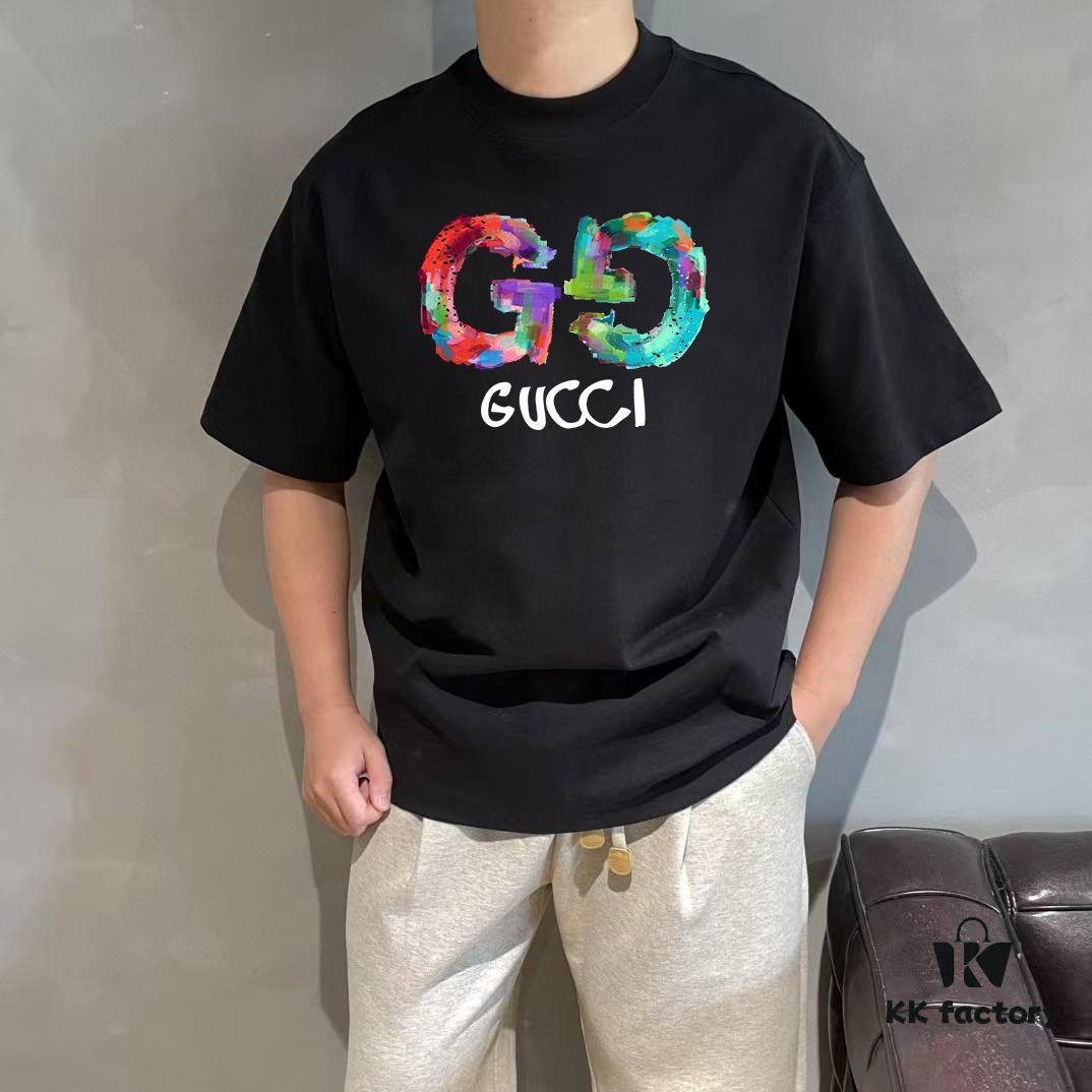 693135fe908475d562cd9907 GUCCI 25SS Designed by Master, Branded New Arrival Printed Round Neck Short Sleeve T-Shirt, 300g, Autumn-Winter Latest In-Store Synchronized OS Drop Shoulder Fit, Stylish and Unique, Extremely Versatile and Attractive, Suitable for Both Men and Women, A Must-Have Item, Complete with Hang Tag, Neck Label, and Wash Label