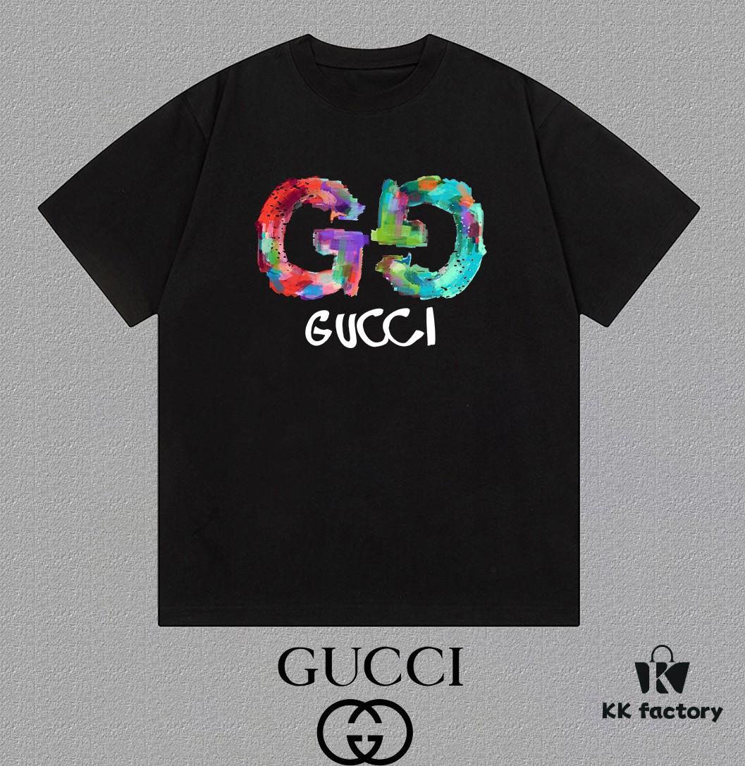 69313605908475d562cd9909 GUCCI 25SS Designed by Master, Branded New Arrival Printed Round Neck Short Sleeve T-Shirt, 300g, Autumn-Winter Latest In-Store Synchronized OS Drop Shoulder Fit, Stylish and Unique, Extremely Versatile and Attractive, Suitable for Both Men and Women, A Must-Have Item, Complete with Hang Tag, Neck Label, and Wash Label