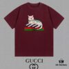 69313656908475d562cd9918 GUCCI 25SS Master-Designed Brand New Fashion Print Round Neck Short-Sleeve T-Shirt 300g