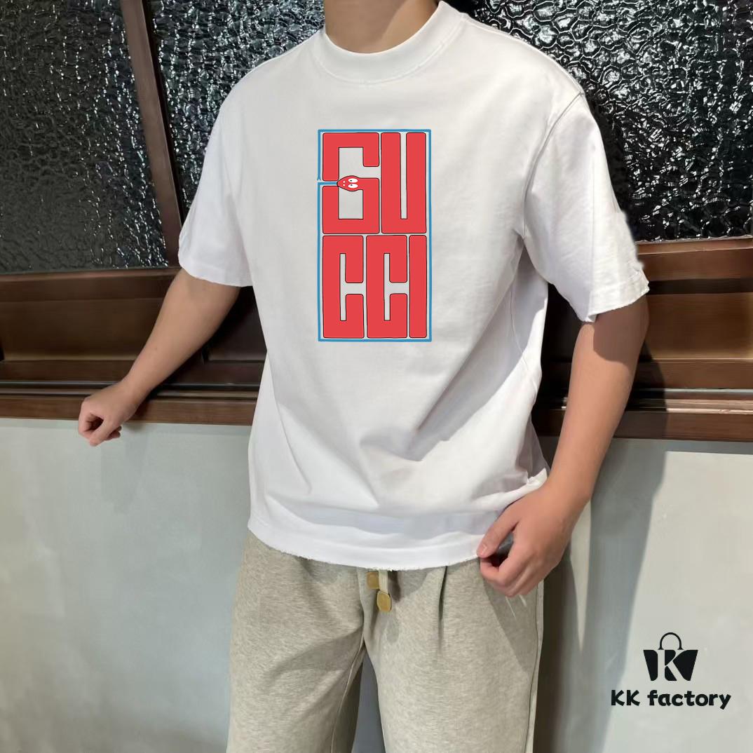 69313664908475d562cd991a GUCCI Gucci 25SS Master-Designed New Arrival Printed Round-Neck Short-Sleeve T-Shirt 300g
