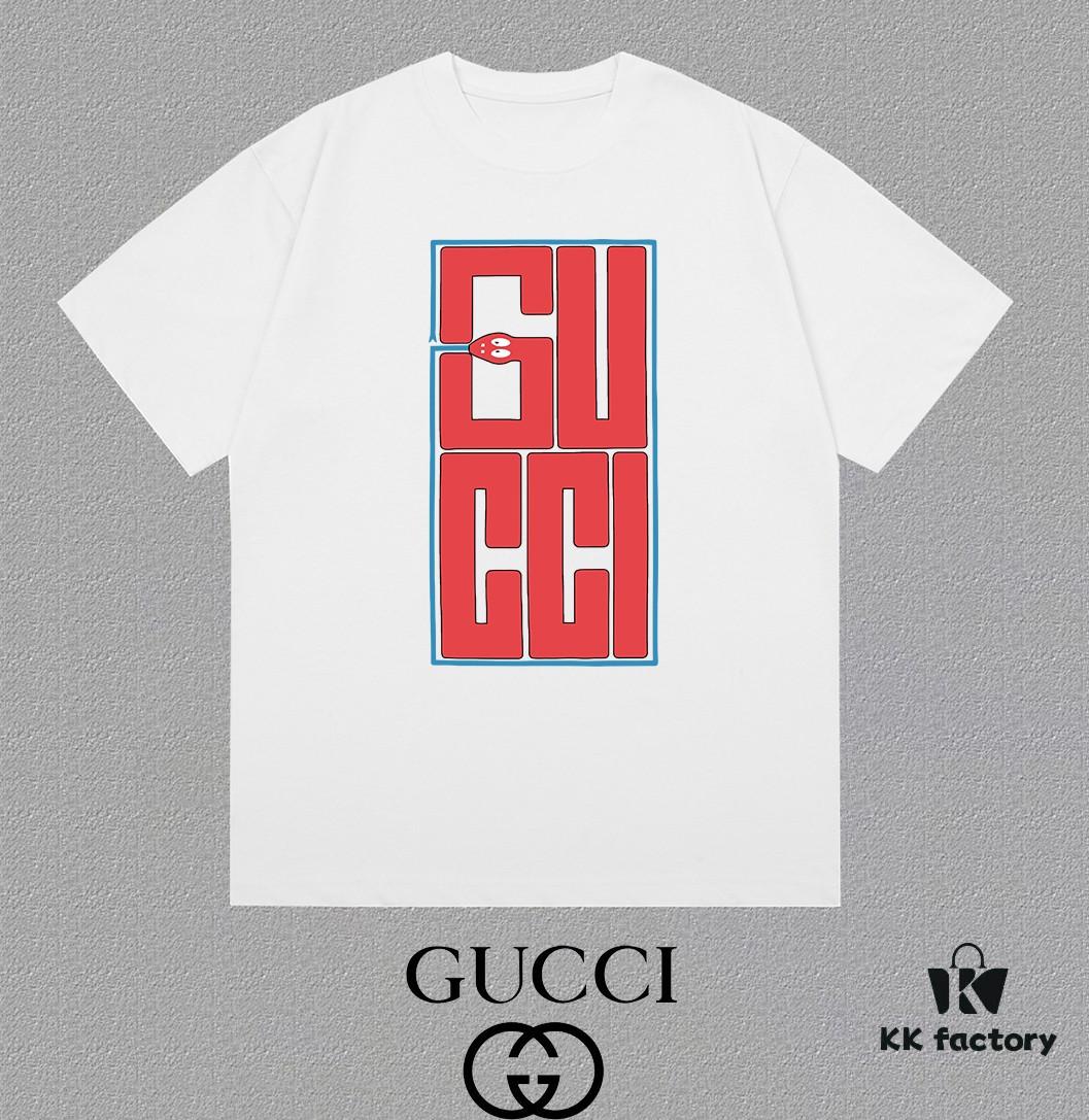6931366a908475d562cd991b GUCCI Gucci 25SS Master-Designed New Arrival Printed Round-Neck Short-Sleeve T-Shirt 300g