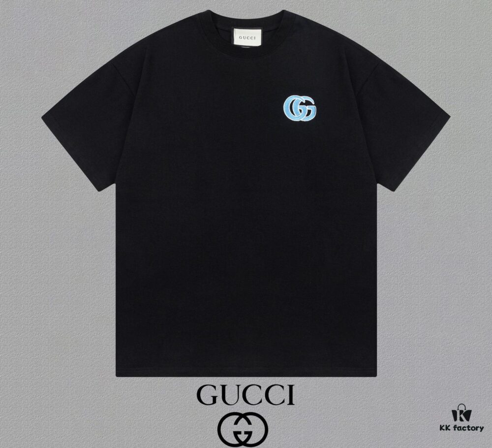 69313726908475d562cd994a Gucci Embroidered Short Sleeve T-Shirt (Top Quality Version, Different from Standard Stock) Unisex 100% Cotton Heavyweight Dual-Yarn Tee