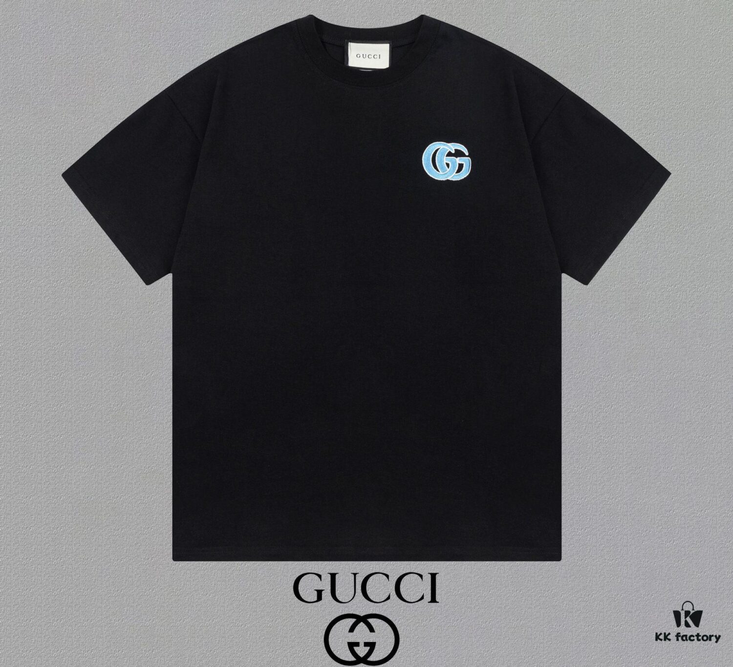 69313726908475d562cd994a Gucci Embroidered Short Sleeve T-Shirt (Top Quality Version, Different from Standard Stock) Unisex 100% Cotton Heavyweight Dual-Yarn Tee