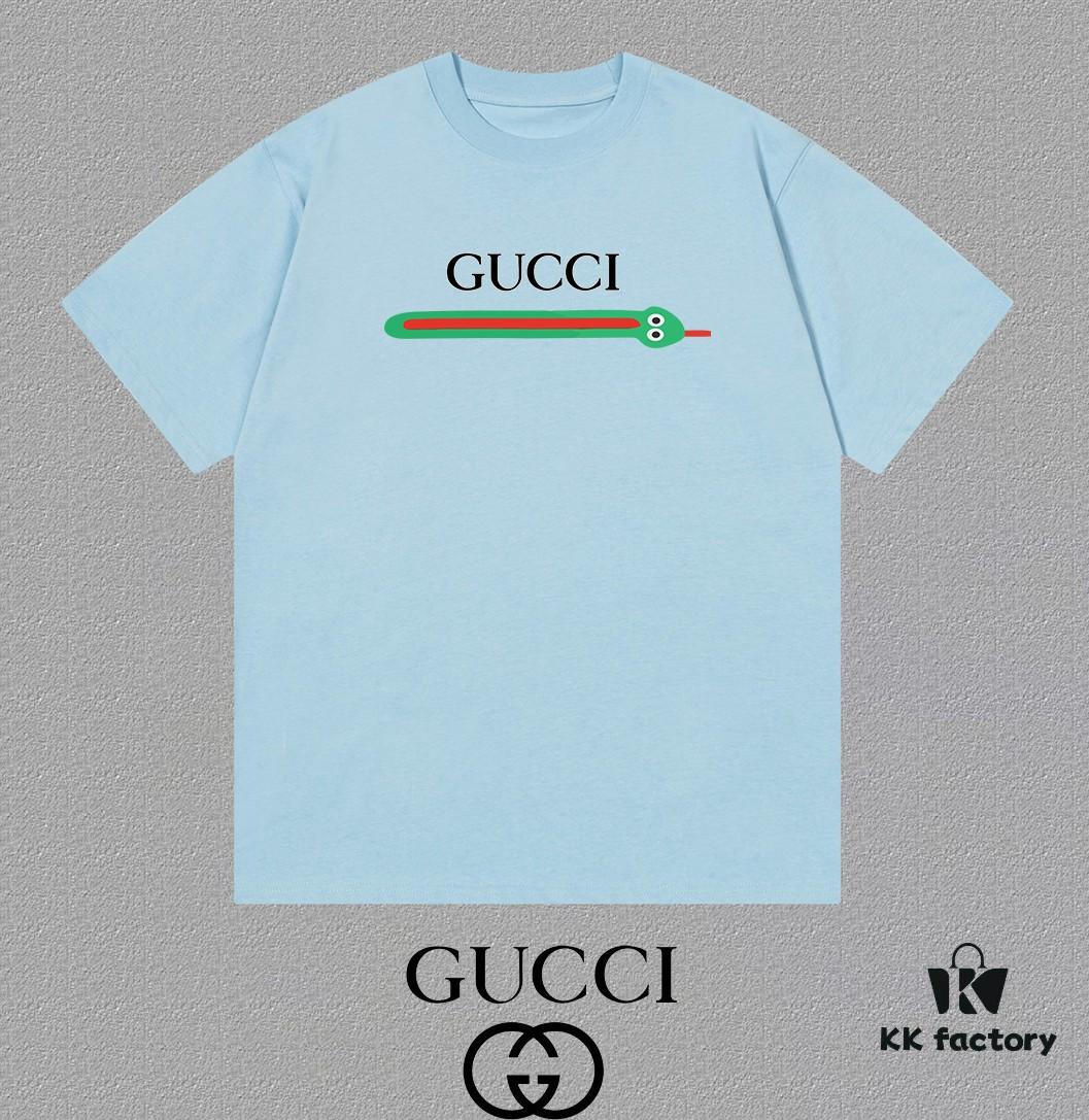 69313760908475d562cd995c GUCCI x Artisan-Designed 25SS New Arrival Printed Round-Neck Short-Sleeve T-Shirt, 300gsm, Autumn/Winter Latest Store Synchronized OS Drop-Shoulder Fit, Stylish and Unique, Extremely Versatile and Attractive, Unisex Essential Wear, Complete with Hang Tag, Neck Label, and Wash Label
