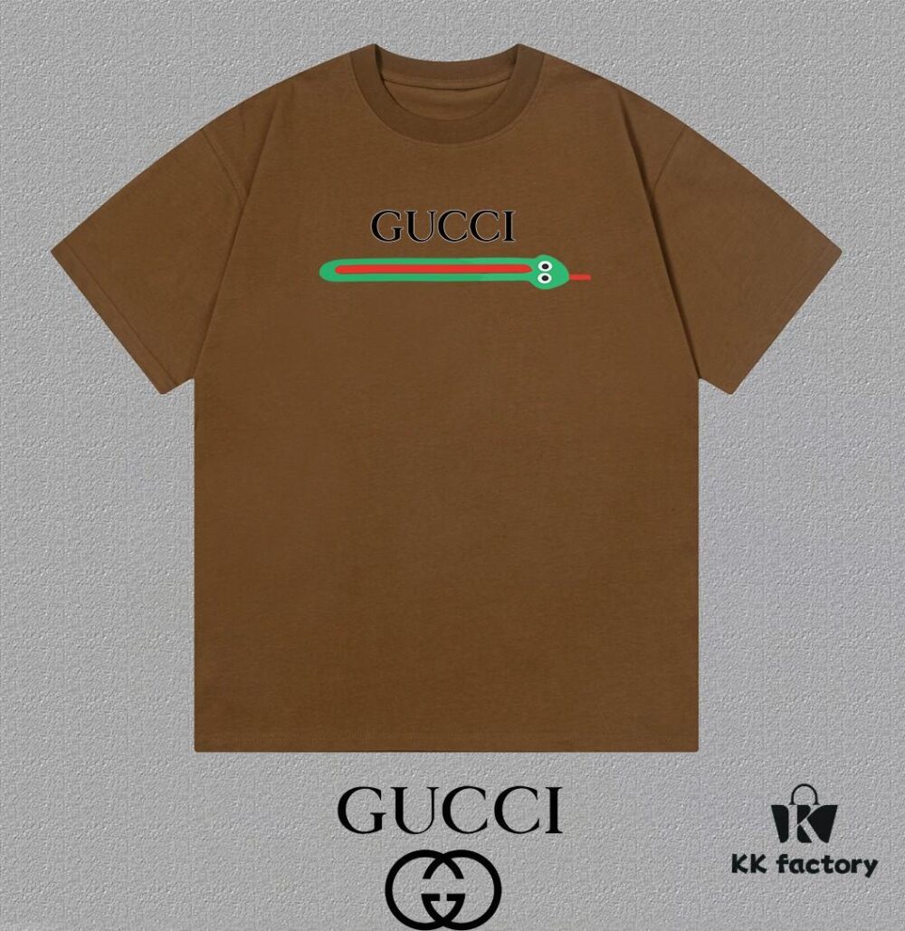 69313764908475d562cd995d GUCCI 25SS Master-Designed New Arrival Printed Round-Neck Short-Sleeve T-Shirt 300g