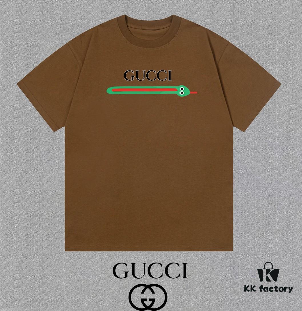 69313764908475d562cd995d GUCCI 25SS Master-Designed New Arrival Printed Round-Neck Short-Sleeve T-Shirt 300g