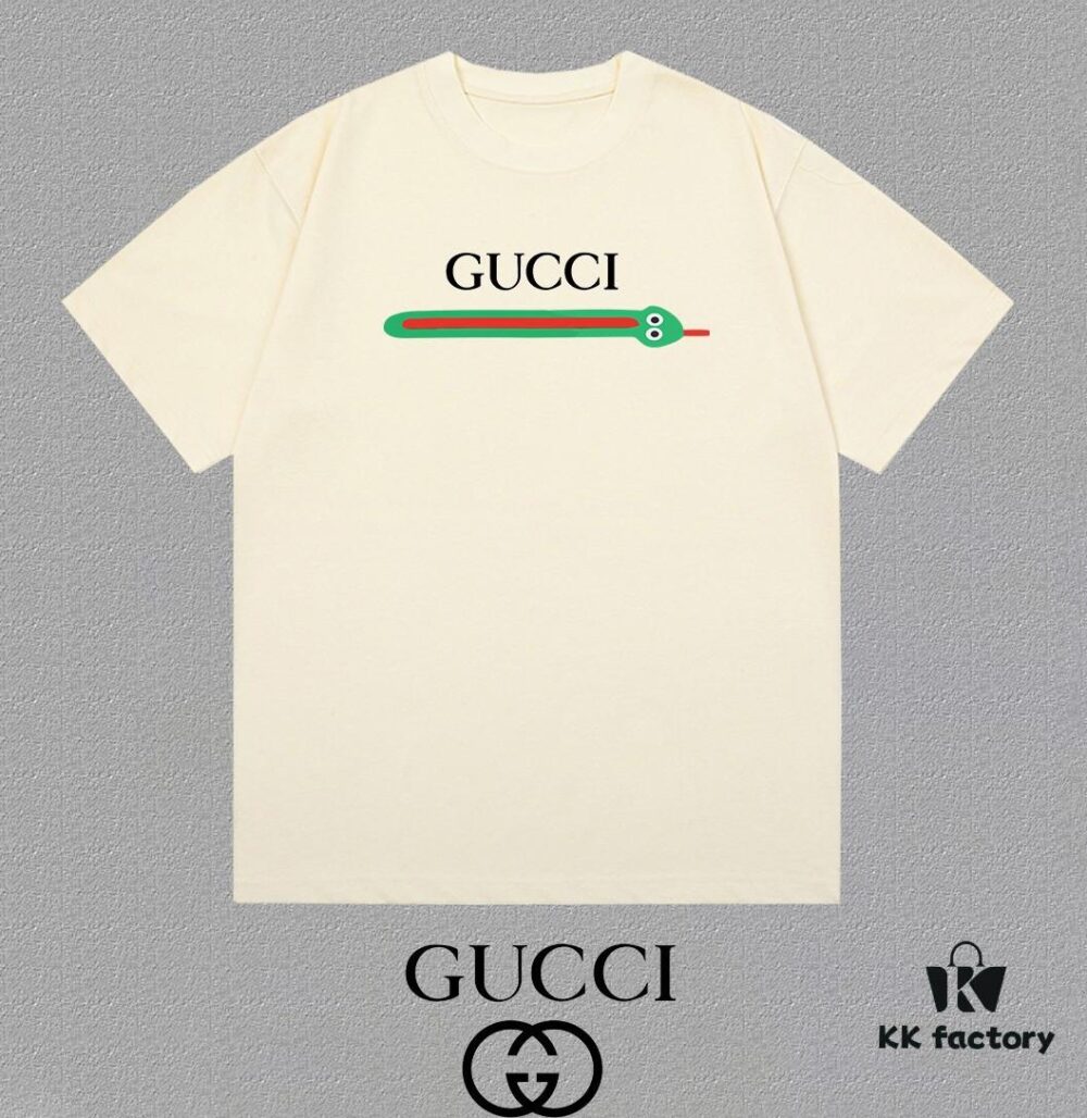 69313766908475d562cd995e GUCCI 25SS Master-Designed New Arrival Printed Round-Neck Short-Sleeve T-Shirt 300g