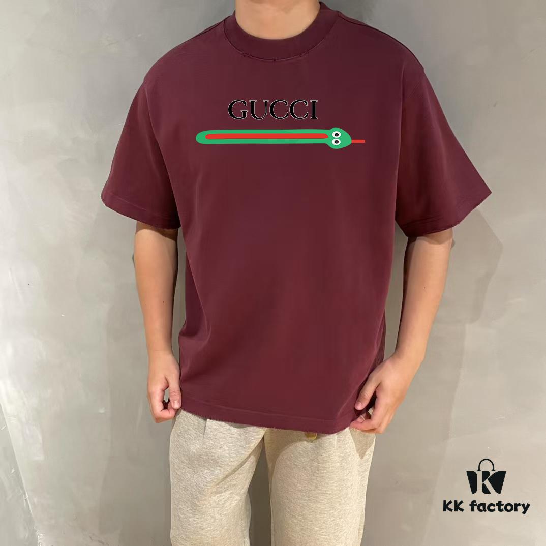 GUCCI x Gucci 25SS Master-Designed New Arrival Printed Round-Neck Short-Sleeve T-Shirt 300g