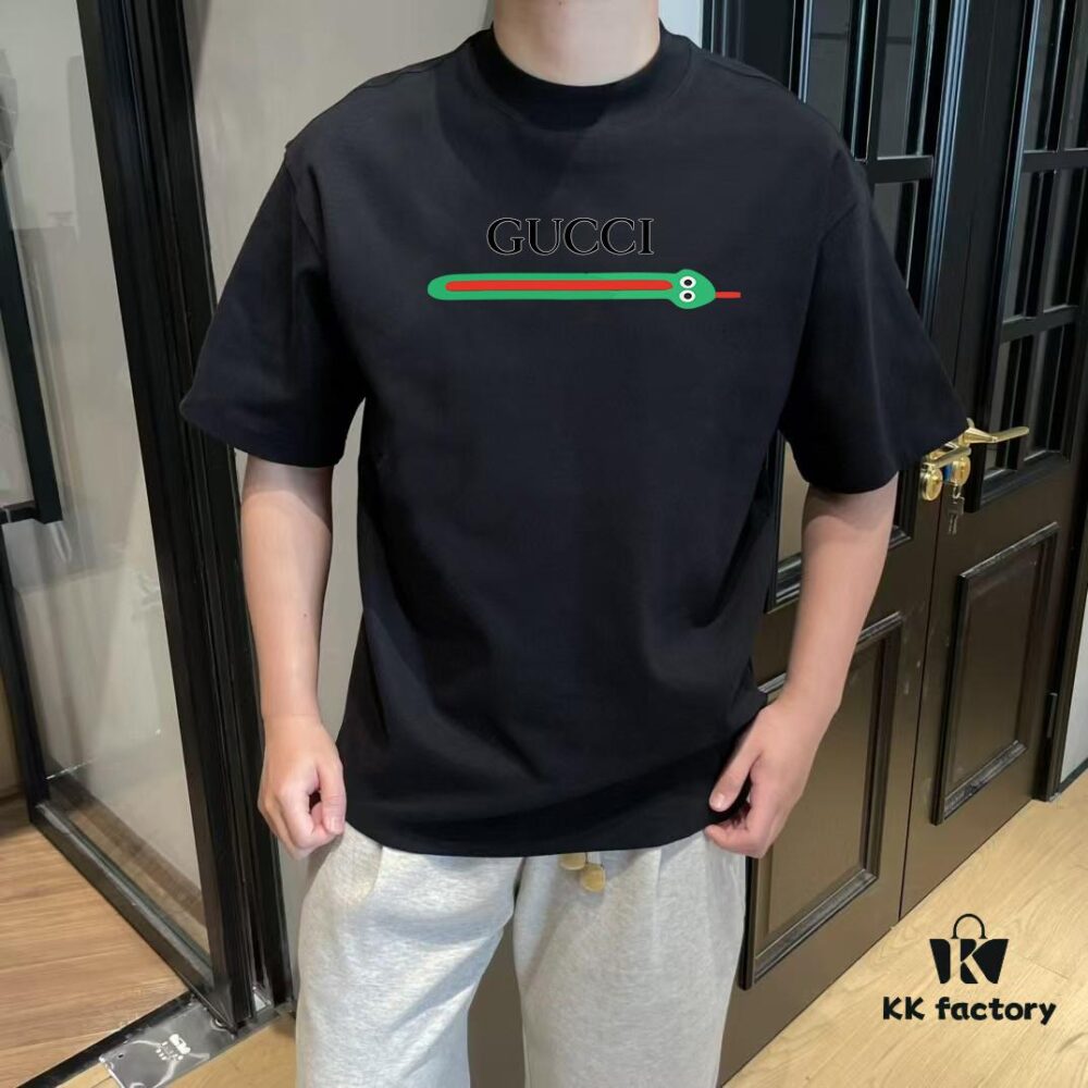 69313793908475d562cd9969 GUCCI 25SS Master-Designed New Arrival Printed Round-Neck Short-Sleeve T-Shirt 300g