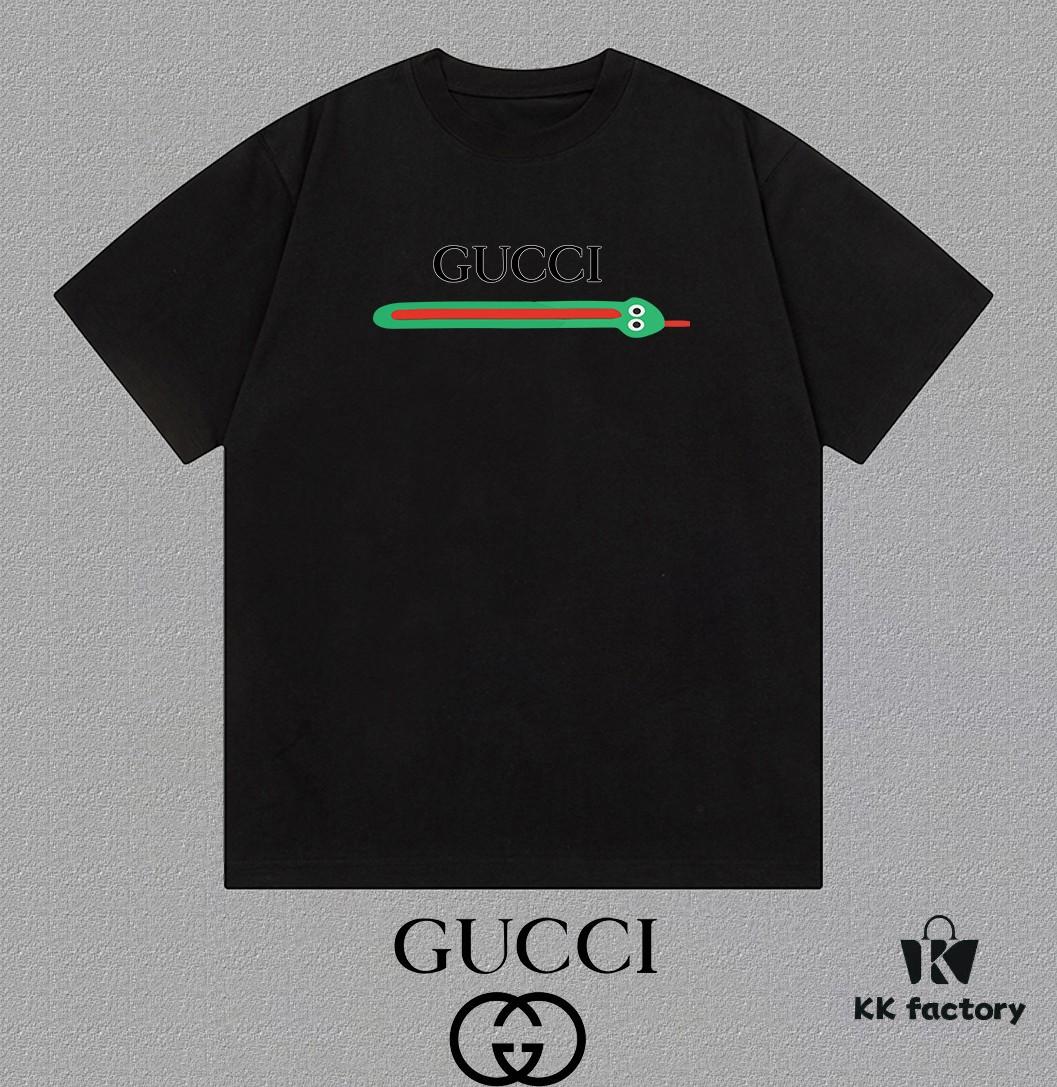 69313798908475d562cd996b GUCCI 25SS Master-Designed New Arrival Printed Round-Neck Short-Sleeve T-Shirt 300g