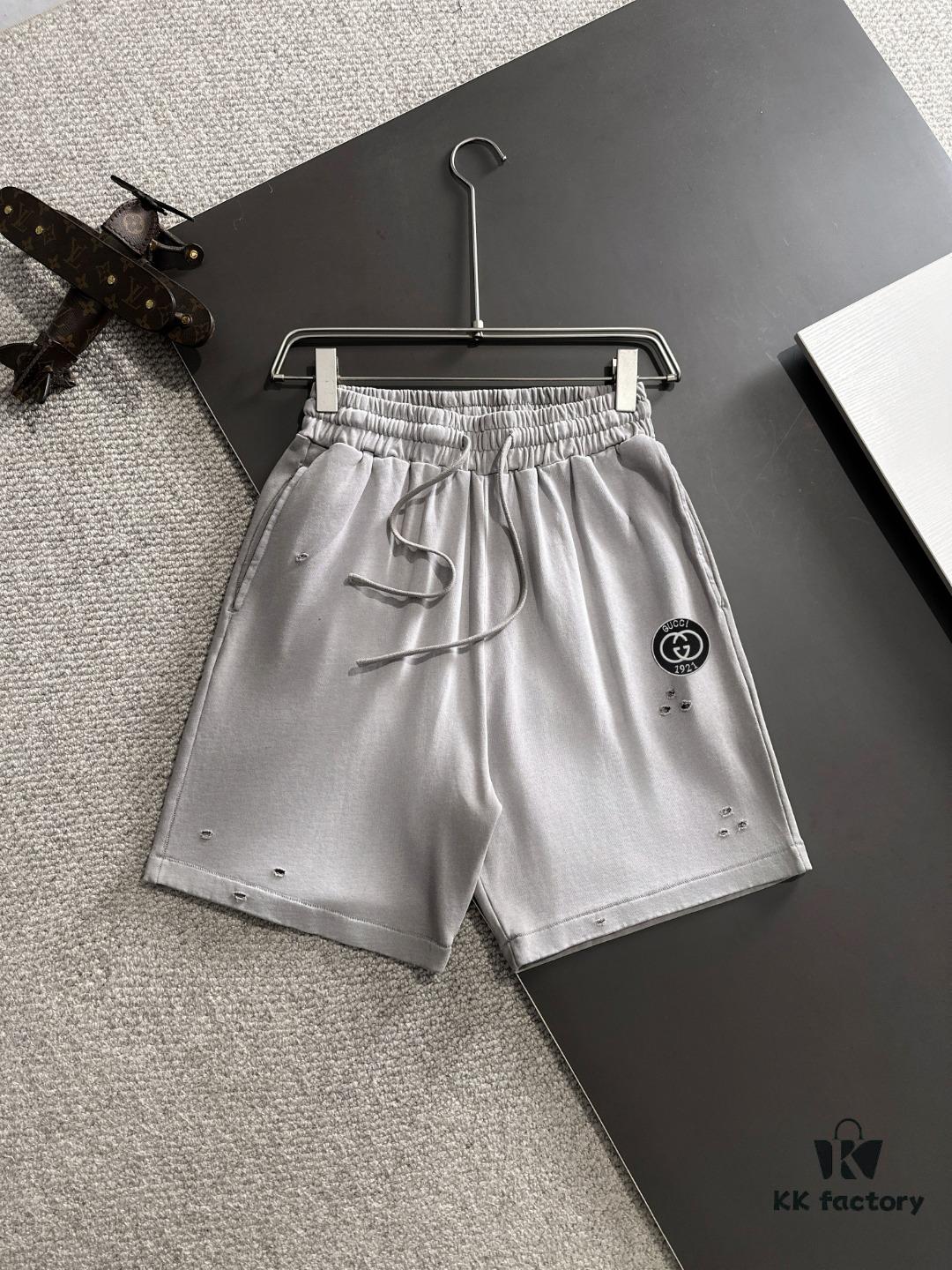 GUCCI 2025 Spring/Summer New Arrival High-End Elastic Waist Casual Solid Loose Shorts