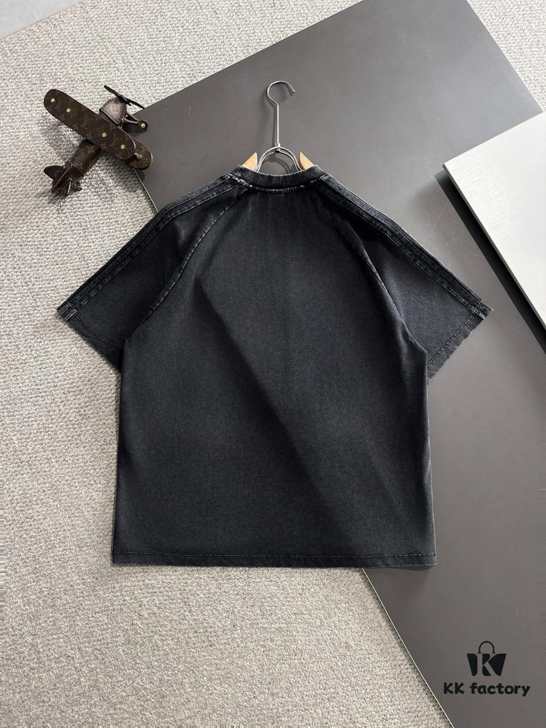 High-Quality GUCCI 2025 Spring/Summer New Men's Tie-Dye Washed Short-Sleeve T-Shirt