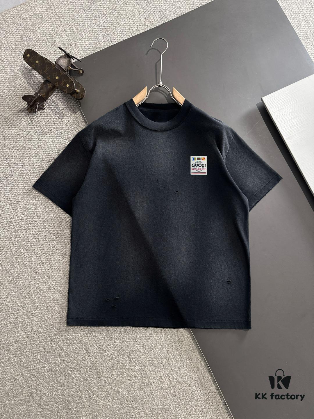 693138e7908475d562cd99d0 High-Quality GUCCI 2025 Spring/Summer New Men's Tie-Dye Washed Short-Sleeve T-Shirt