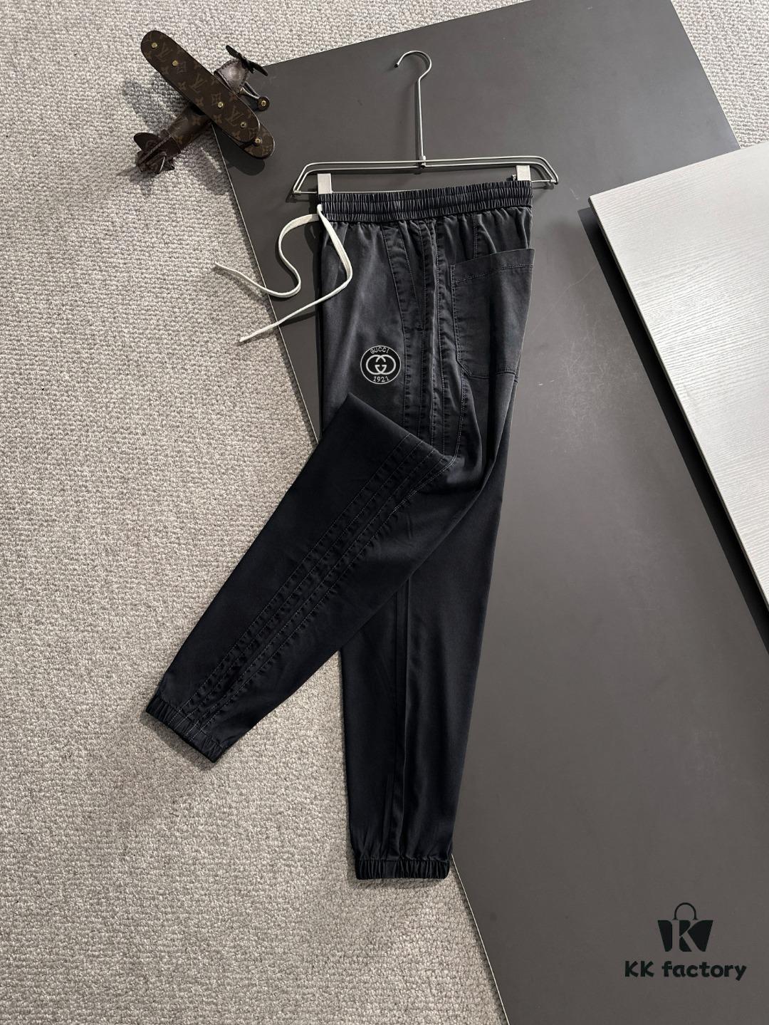 69313a82908475d562cd9a4e GUCCI 2025 Spring/Summer New Elastic Waist Casual Pants, Lightweight Custom Fabric from Counter, Highly Breathable and Comfortable, Exquisite Details, Brand Design Concept Reflecting High Quality, Soft and Smooth Texture, Showcasing a Perfect Relaxed Silhouette