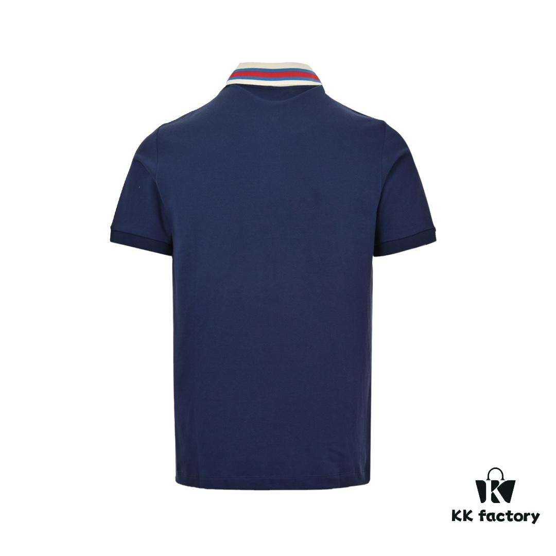 69313aac908475d562cd9a59 Gucci 24SS Polo Shirt with Striped Collar and Embroidered Double G Logo