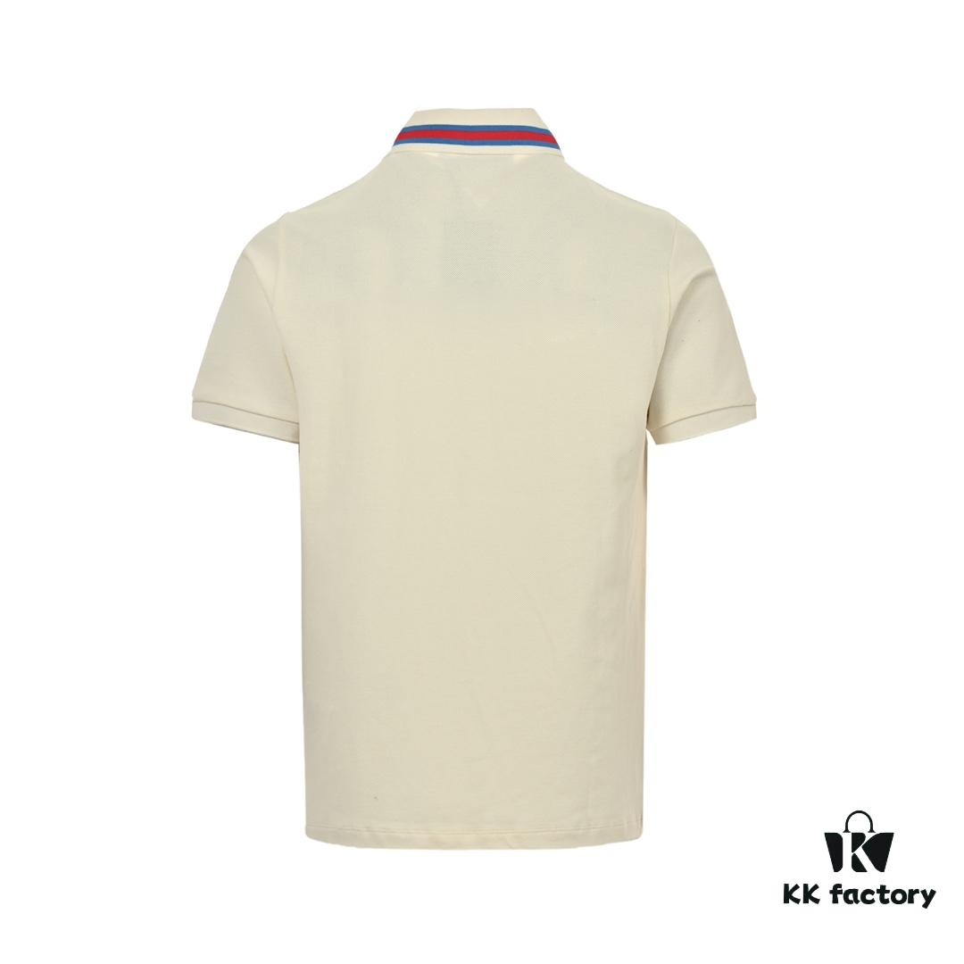 69313b0e908475d562cd9a6d Gucci 24SS Polo Short Sleeve with Striped Collar and Embroidered Double G