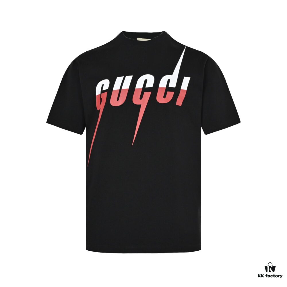 69313b6d908475d562cd9a8f Gucci 19SS Lightning Logo Print Short-Sleeve T-Shirt