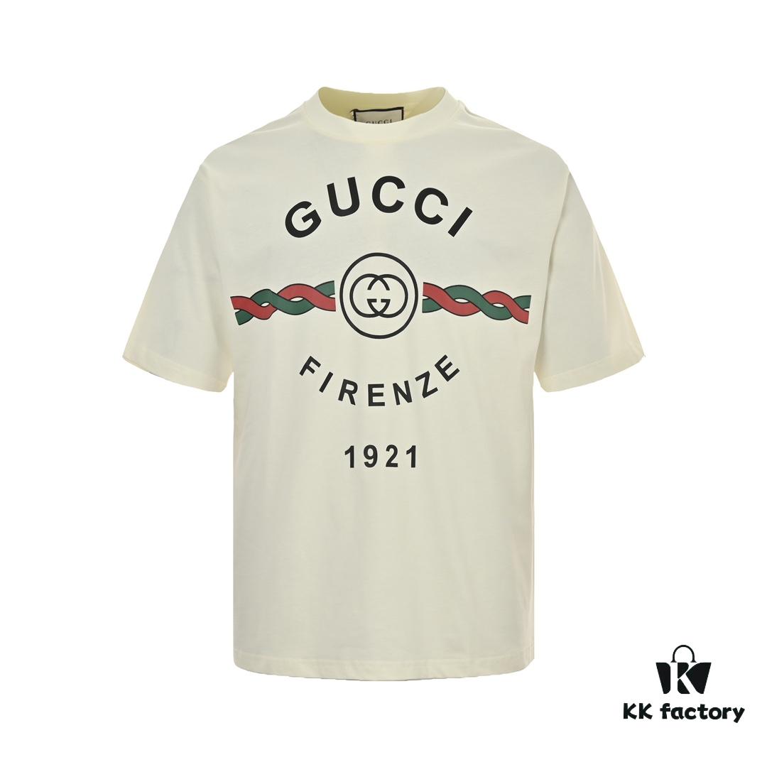 69313ba8908475d562cd9aa4 Gucci 22SS Braided Logo Letter Print Short Sleeve T-Shirt