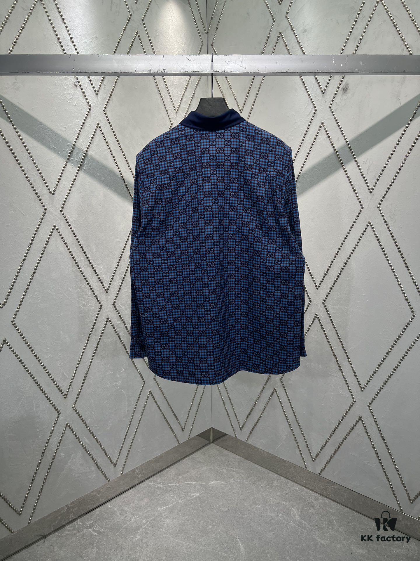 69313c72908475d562cd9aee G Collection 25SS New Loose-Fit Shirt Made from GG Vichy Cotton-Wool Blend Jacquard Fabric with Mother-of-Pearl Buttons for a Refined and Elegant Style