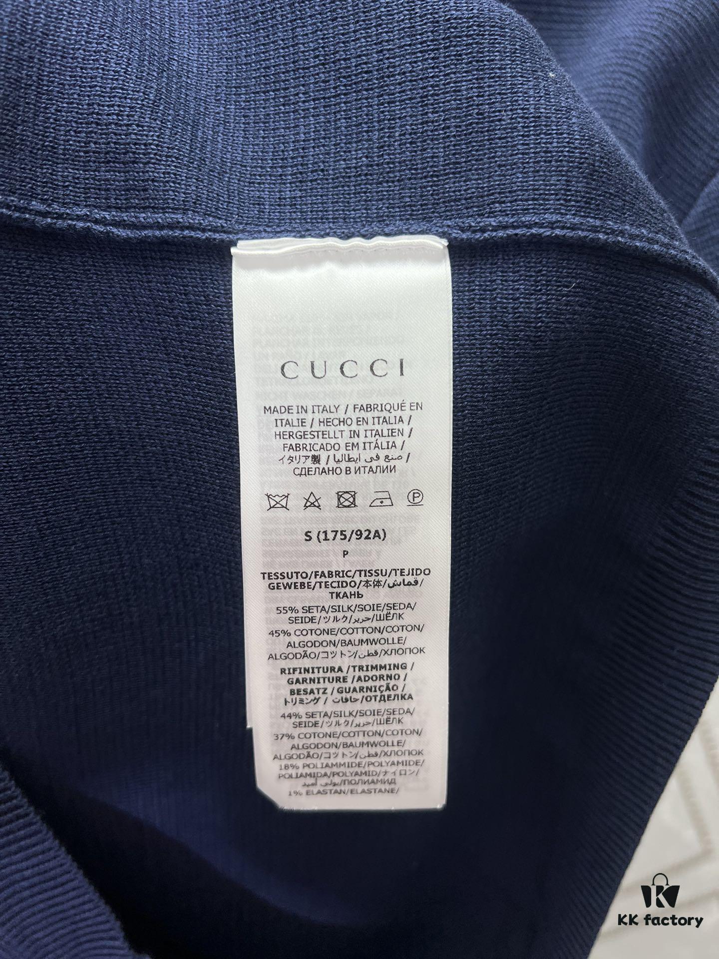 69313c9b908475d562cd9afe Gucci 25SS New Arrival Knitwear Crafted from Ribbed Silk-Cotton Blend Knit Fabric, Enhanced with Gucci Intarsia for Added Charm