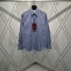 69313ca4908475d562cd9b01 Gucci 25SS New Arrival Cotton Shirt in Light Blue and Ancho Red with GG Shadow Print