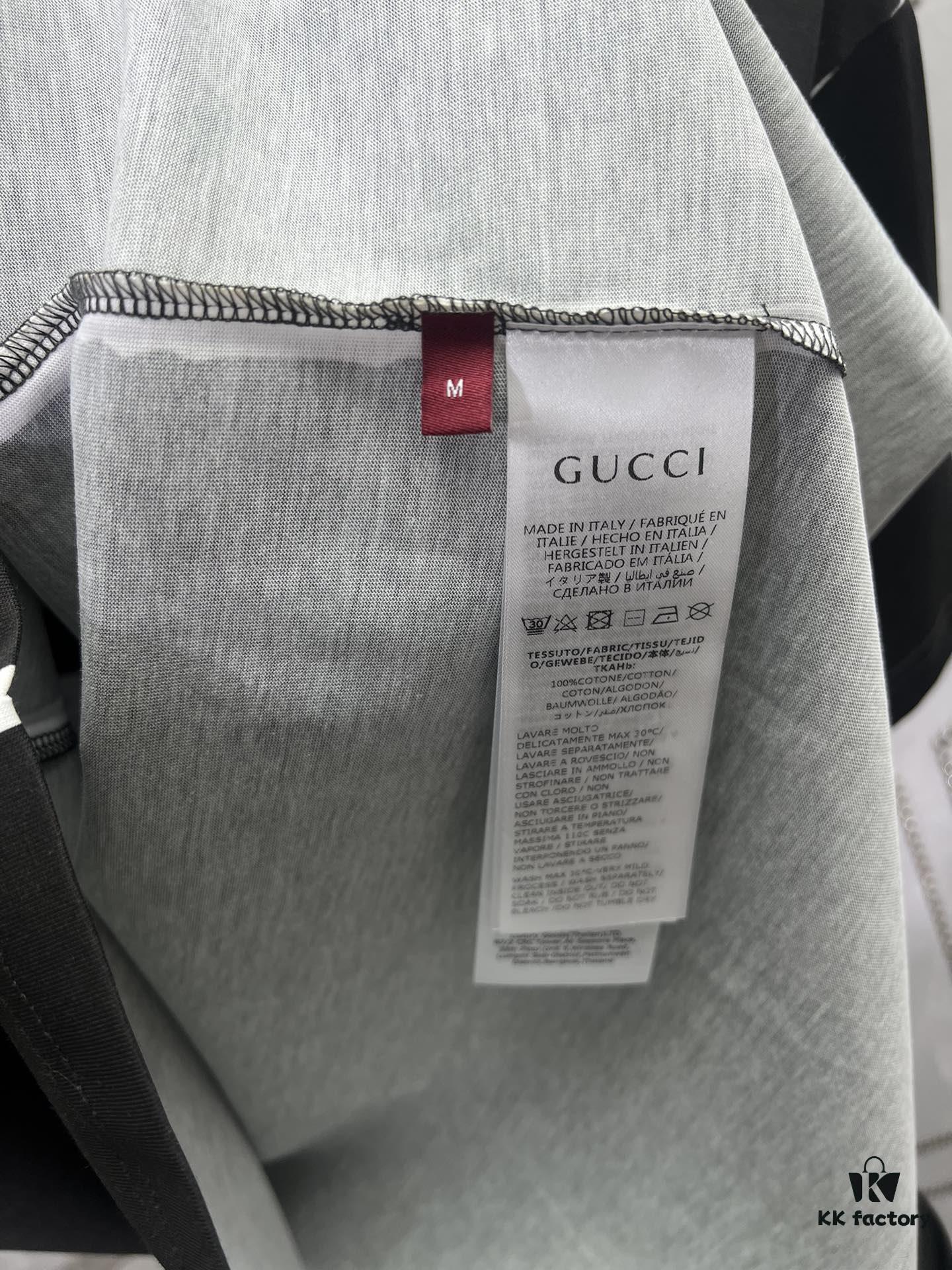 69313cf9908475d562cd9b1b Gucci 25SS New Standard Fit Knit Cotton T-Shirt with Reflective Gucci Print