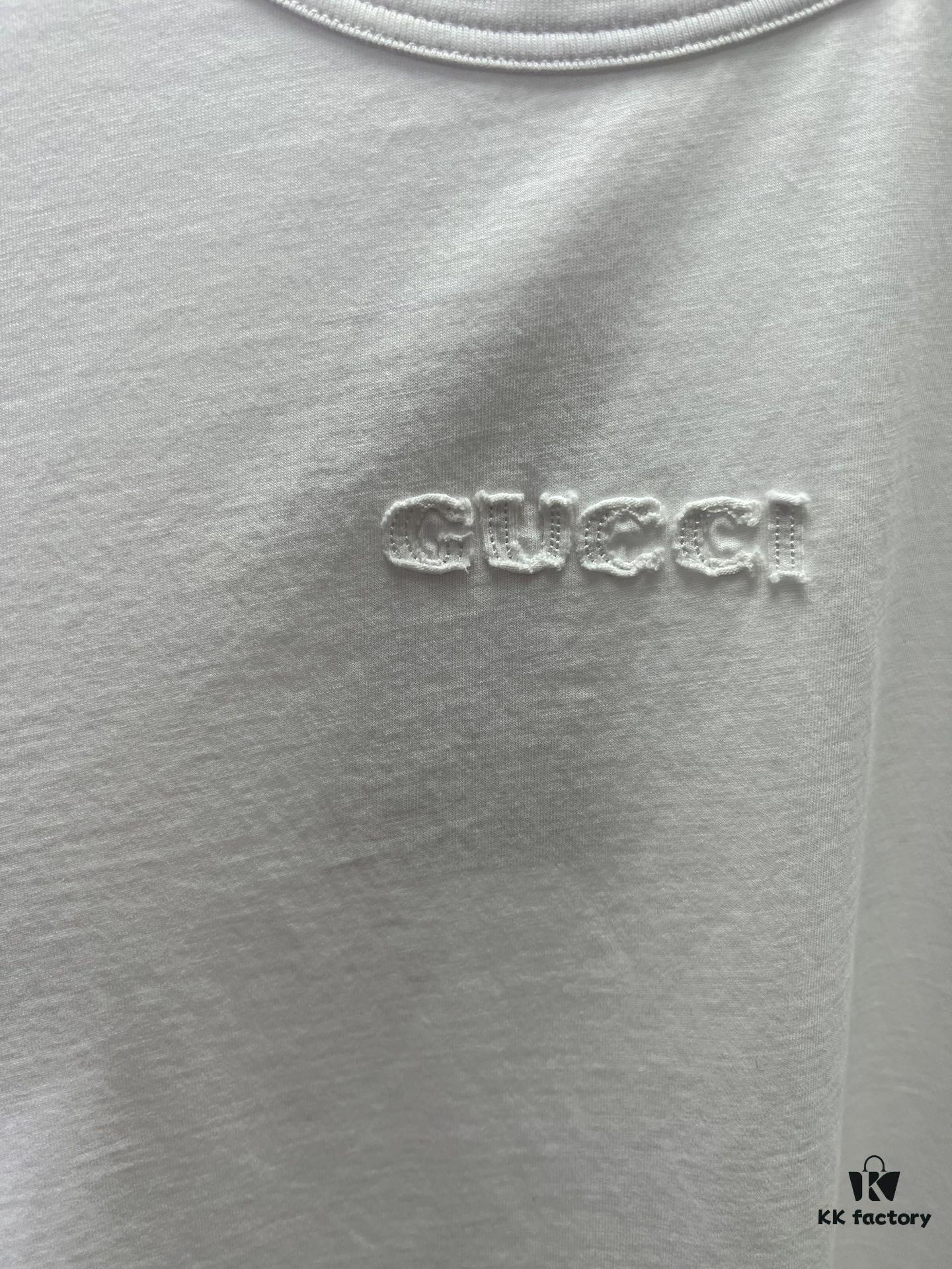 69313d10908475d562cd9b21 Gucci 25SS New Arrival Oversized Knit Cotton T-Shirt with Gucci Embroidery