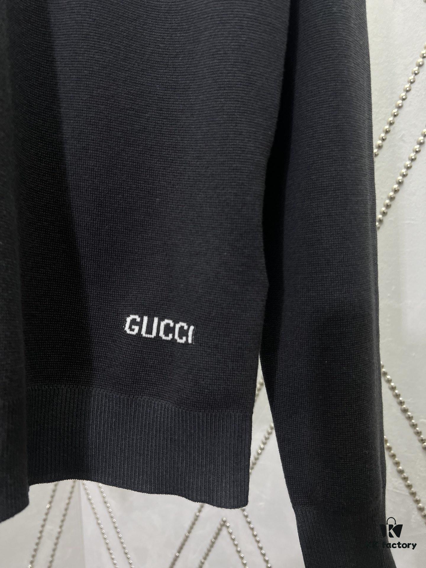 69313e89908475d562cd9b80 Gucci 25SS New Arrival Sweater Crafted from a Silk-Cotton Blend Knit Fabric, Embellished with Gucci Intarsia for Added Charm