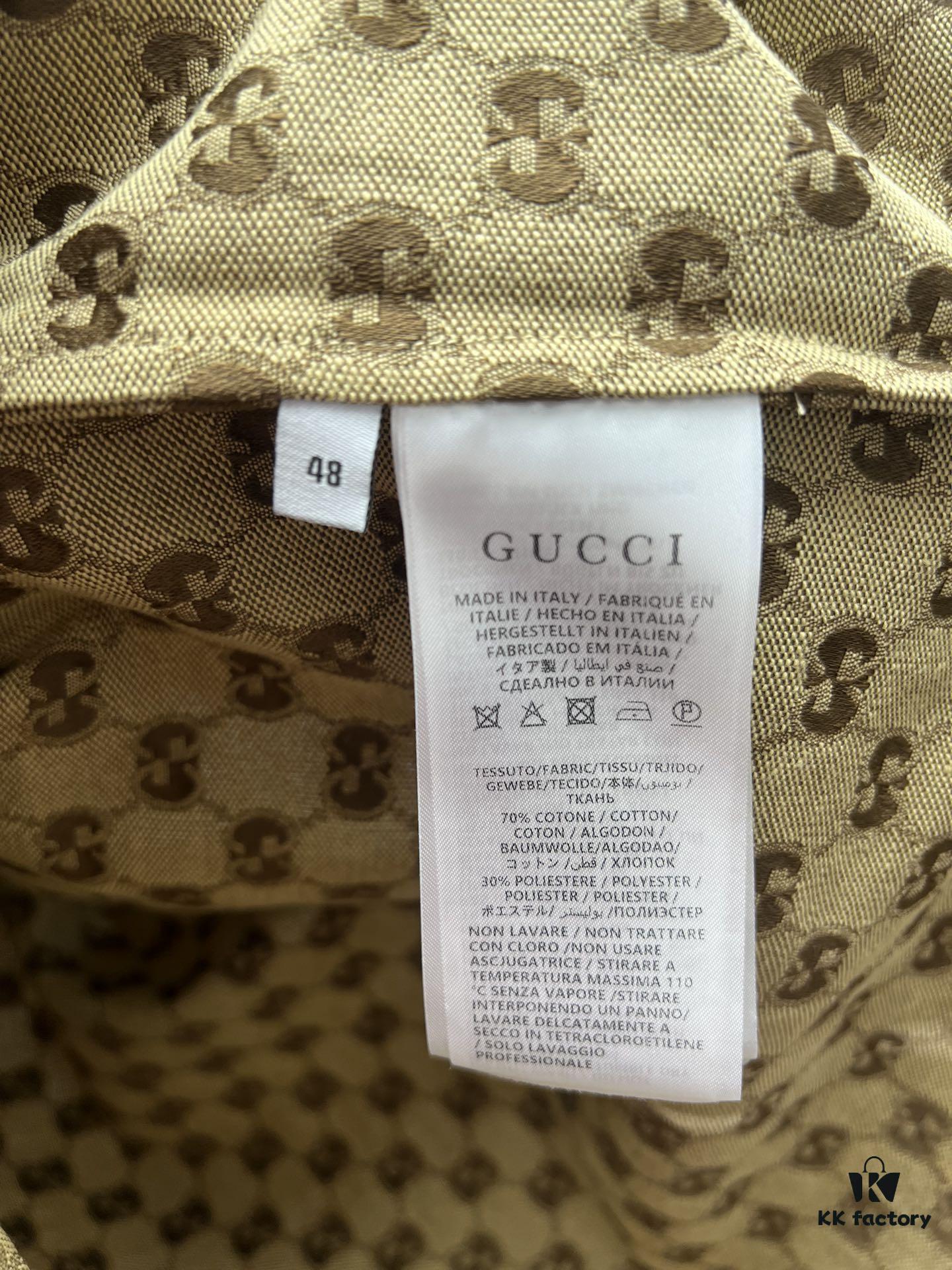 69313f08908475d562cd9b91 Gucci 25SS New Arrival Letter Interlocking Pattern Shirt Inspired by Founder Guccio Gucci's Name, Crafted in GG Canvas with Side Slits