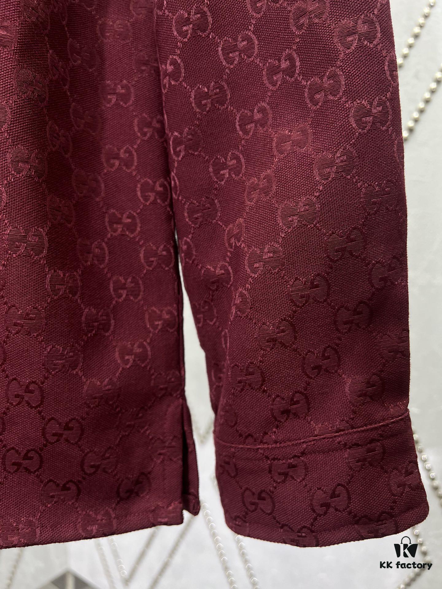 69313f36908475d562cd9b9e Gucci 25SS New Arrival Letter Intertwined Pattern Shirt Inspired by Founder Guccio Gucci's Name, Crafted in GG Canvas with Side Slits