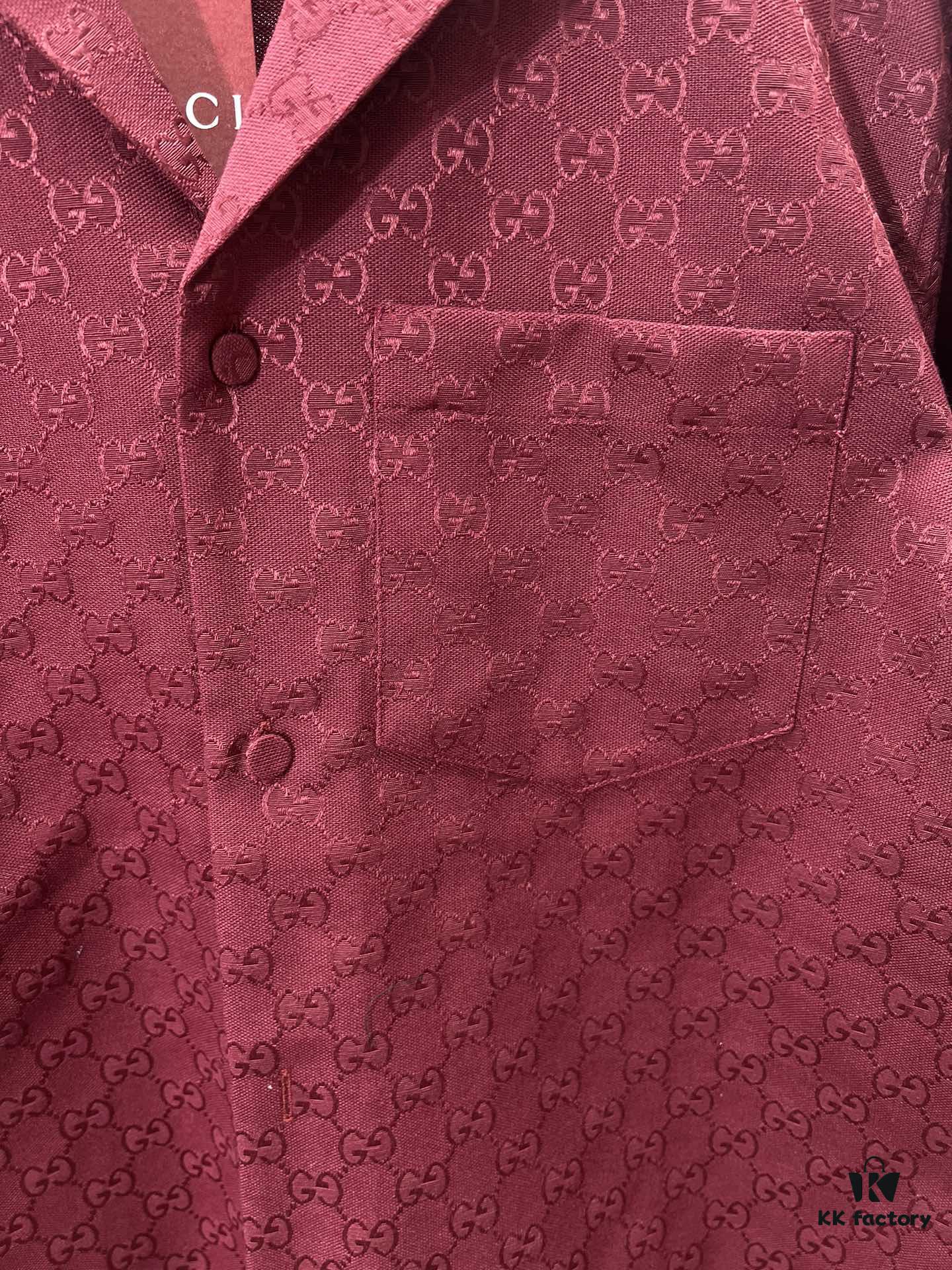69313f38908475d562cd9b9f Gucci 25SS New Arrival Letter Intertwined Pattern Shirt Inspired by Founder Guccio Gucci's Name, Crafted in GG Canvas with Side Slits