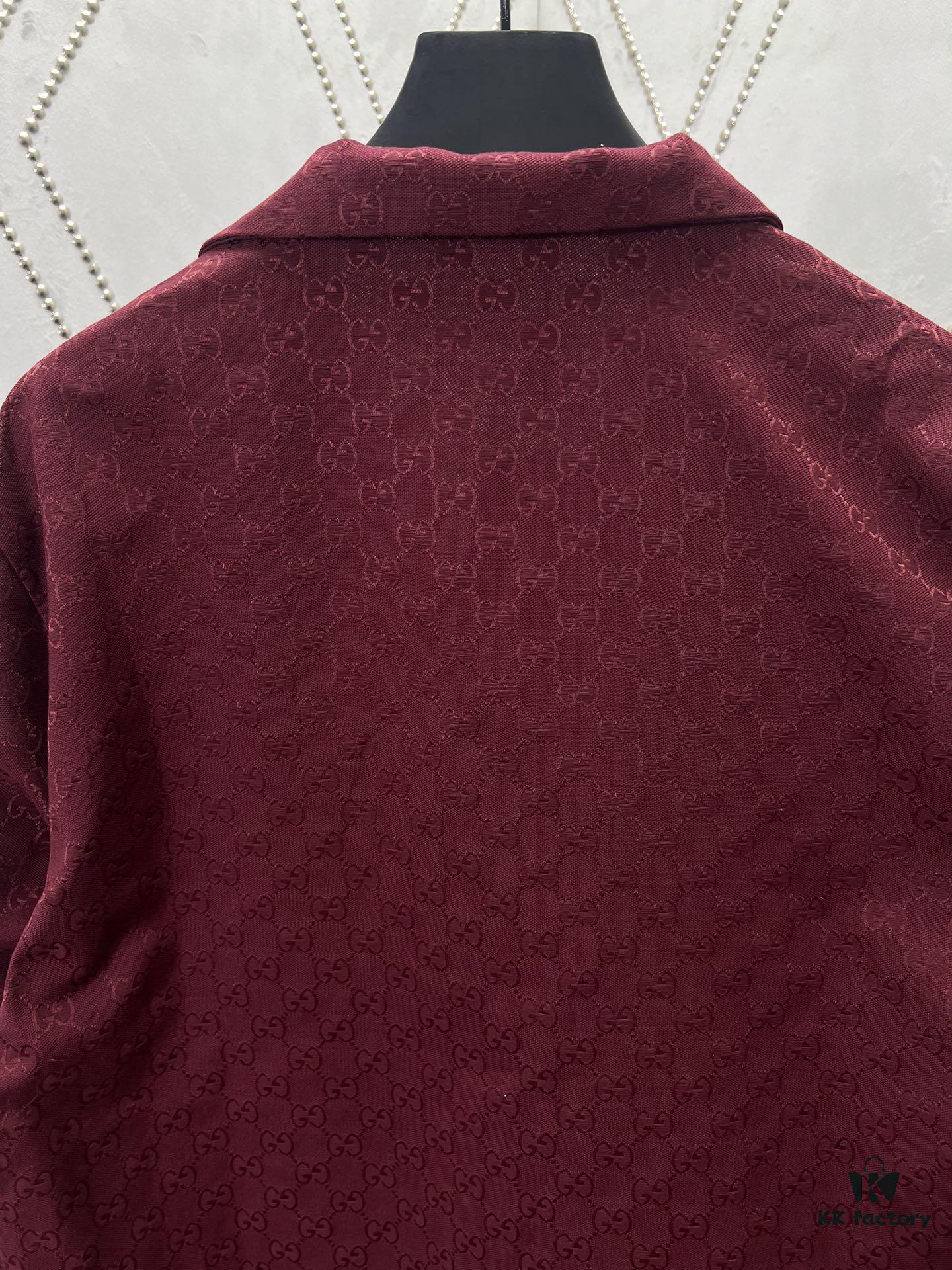 69313f49908475d562cd9ba5 Gucci 25SS New Arrival Letter Intertwined Pattern Shirt Inspired by Founder Guccio Gucci's Name, Crafted in GG Canvas with Side Slits