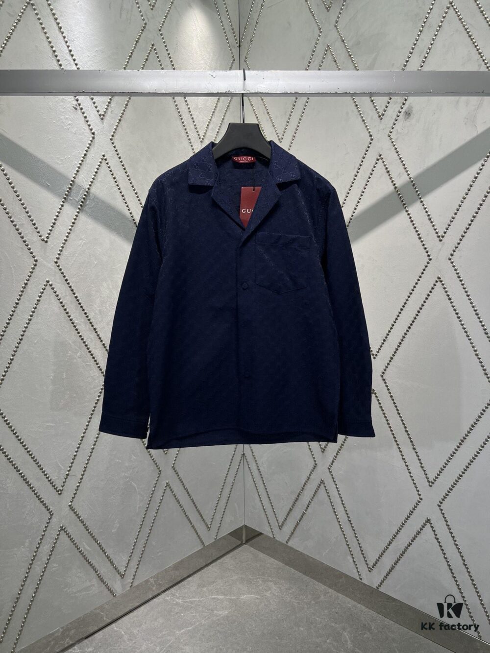 69313f7f908475d562cd9bb3 Gucci 25SS New Arrival Letter Interlocking Pattern Shirt Inspired by Founder Guccio Gucci's Name, Crafted in GG Canvas with Side Slits, Regular Fit