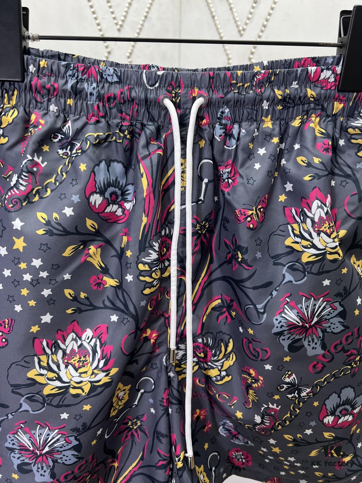 G Family 25SS New Arrival Floral Print Beach Shorts with Drawstring, High-End Version!