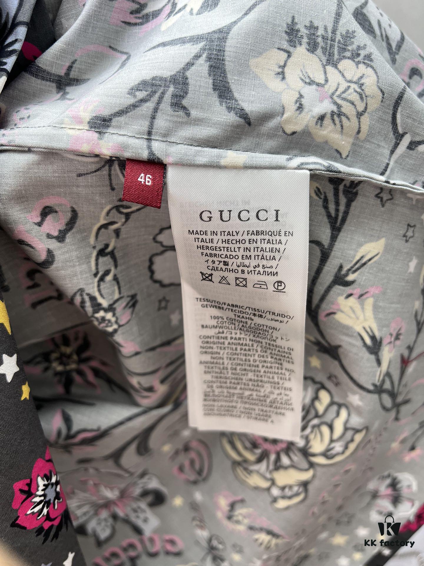 G Brand 25SS New Arrival Floral Print Lapel Single-Breasted Long-Sleeve Shirt, High Version!